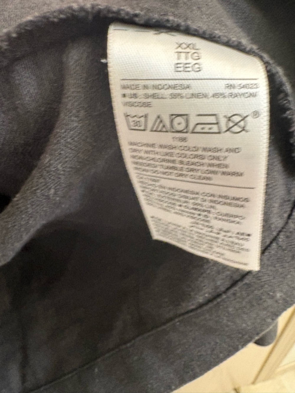 Old Navy Dark Charcoal Linen Blend Utility Jacket with Drawstring - Picture 6 of 6